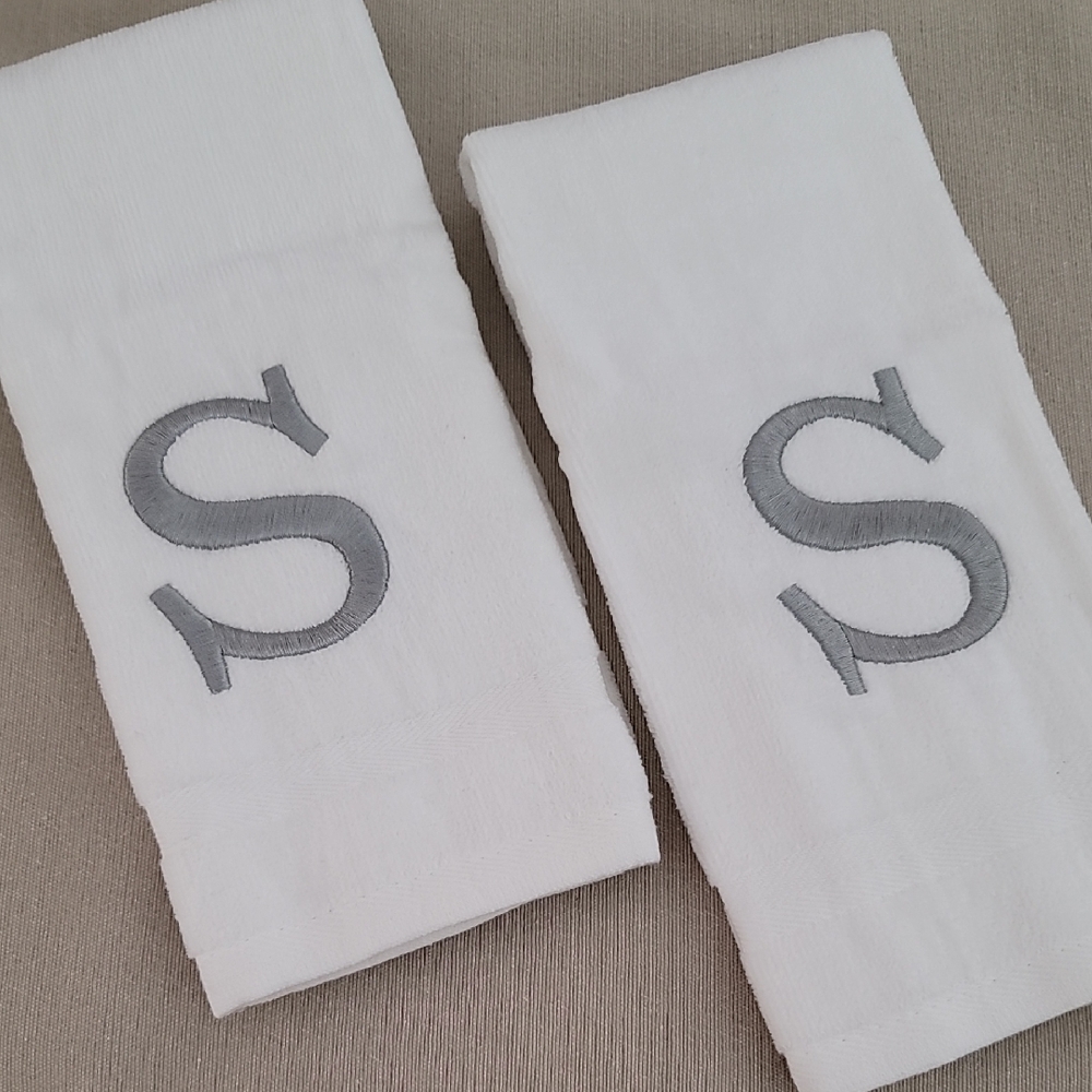thirty-one Mongrammed "S" Hand Towels (2)